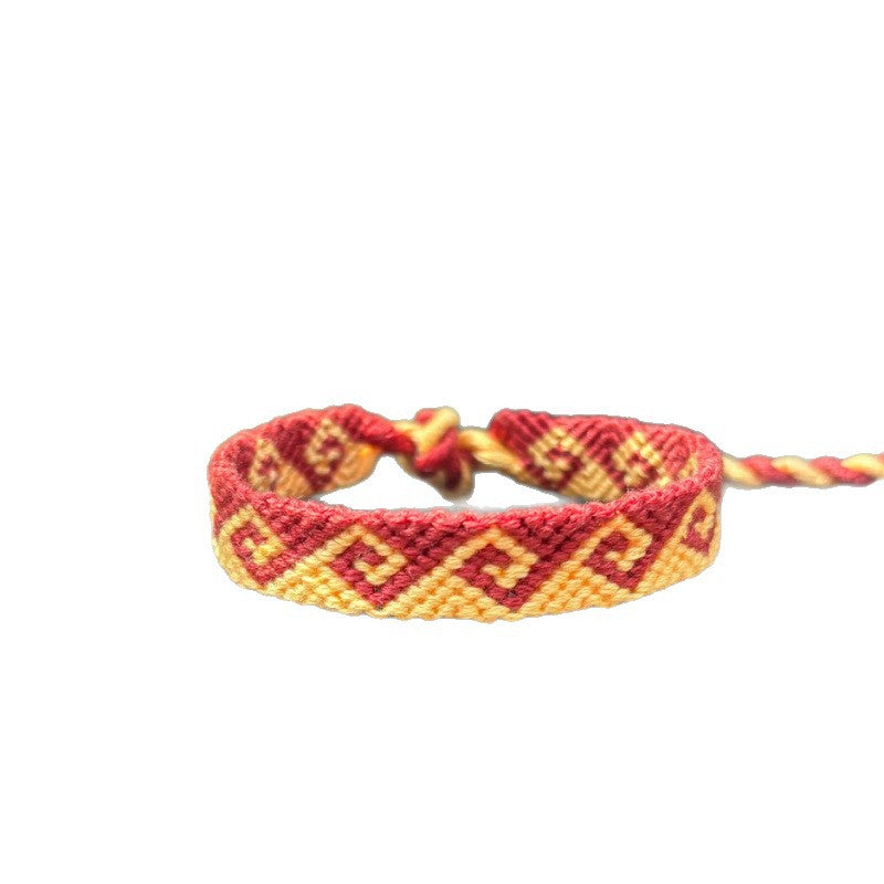 Bohemian Sea Wave Braid Bracelet For Women In Blue Nylon Material