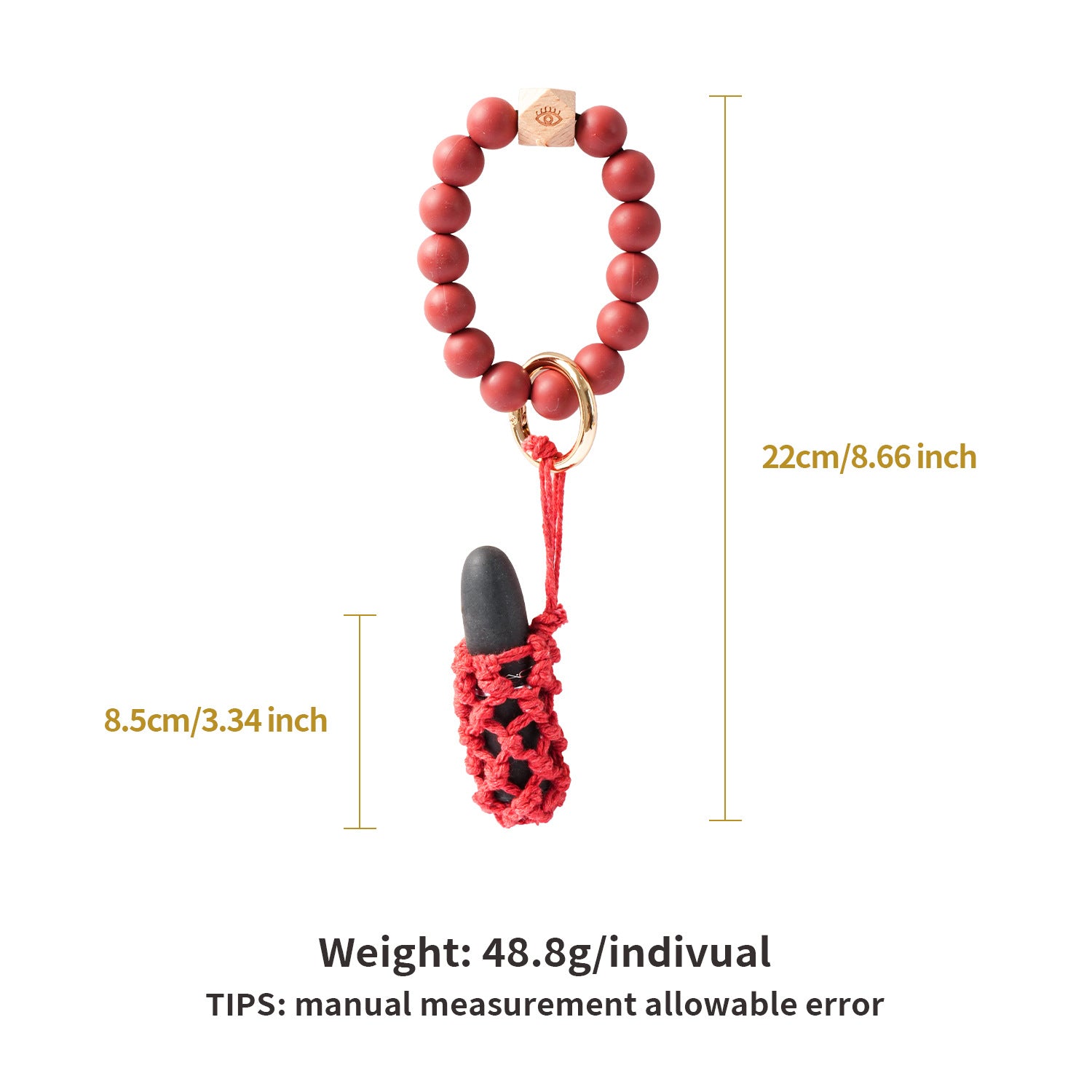 Leopard Print Eye Key Chain With Beading Craft, Made Of Durable Silica Gel