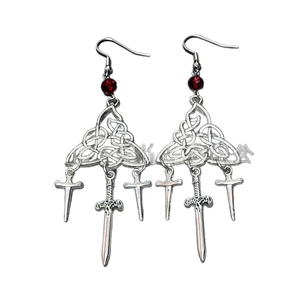 Halloween Punk Cross Earrings For Unisex Featuring Silver Alloy Design