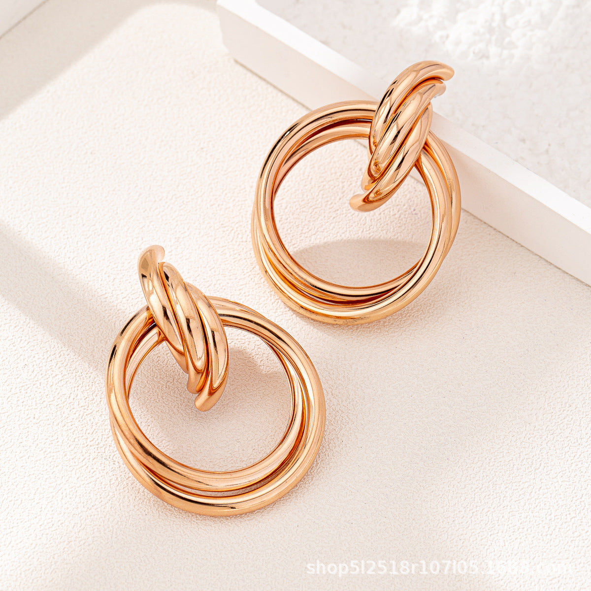 Geometric Punk Earrings For Women In Silver Featuring Iron Ear Pins