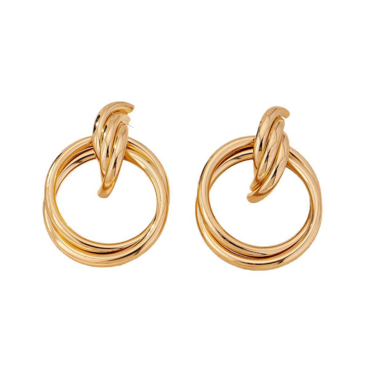 Geometric Punk Earrings For Women In Silver Featuring Iron Ear Pins