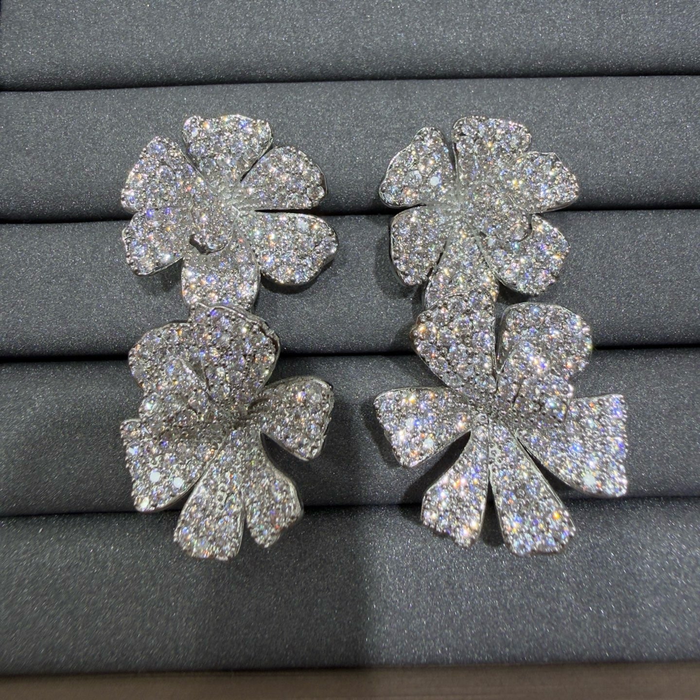 Gold Flowers Earrings For Women With Electroplated Finish And 925 Sterling Silver Ear Pins