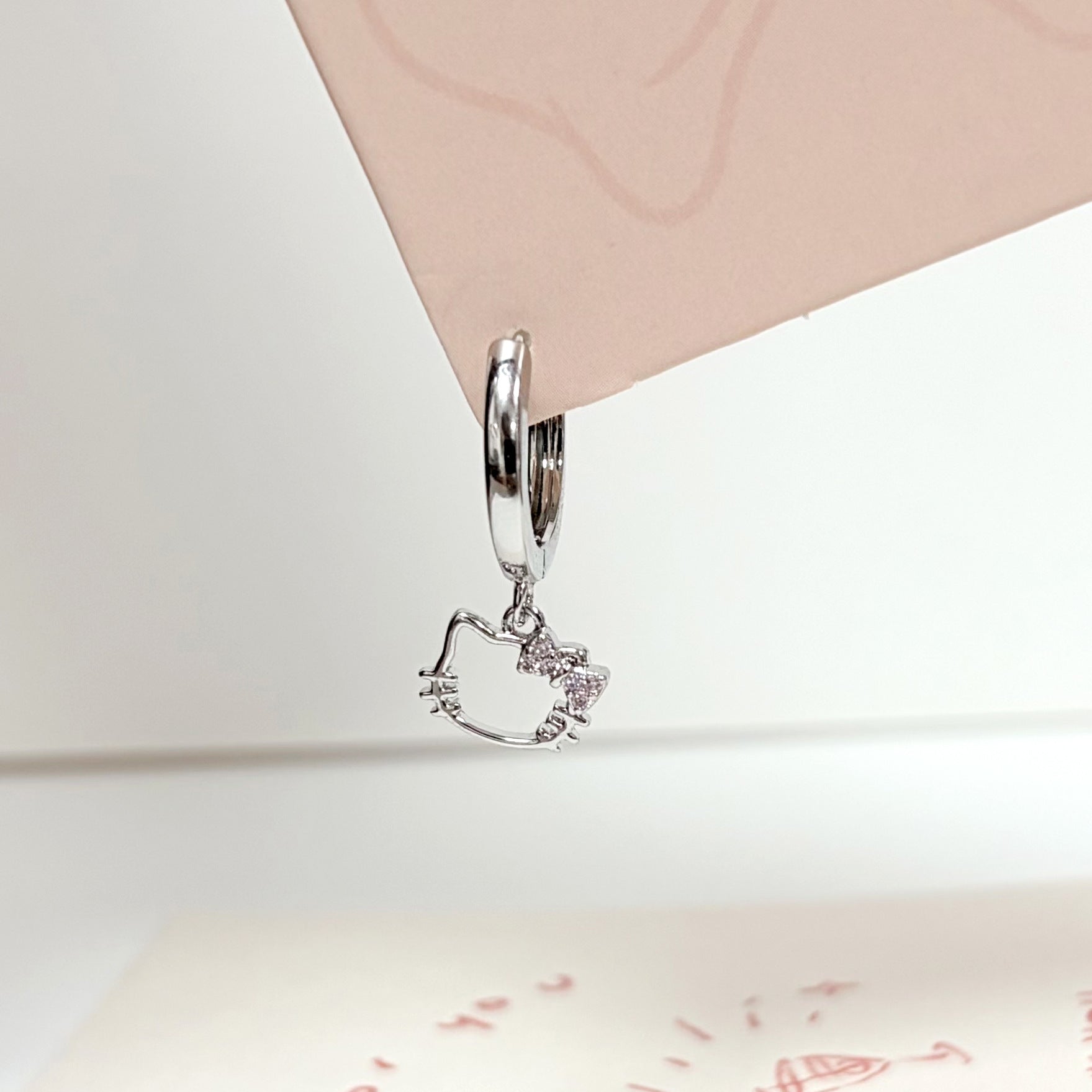 Cute Cat Ear Cartilage Rings & Studs For Women In Silver Copper Alloy Stud Earrings