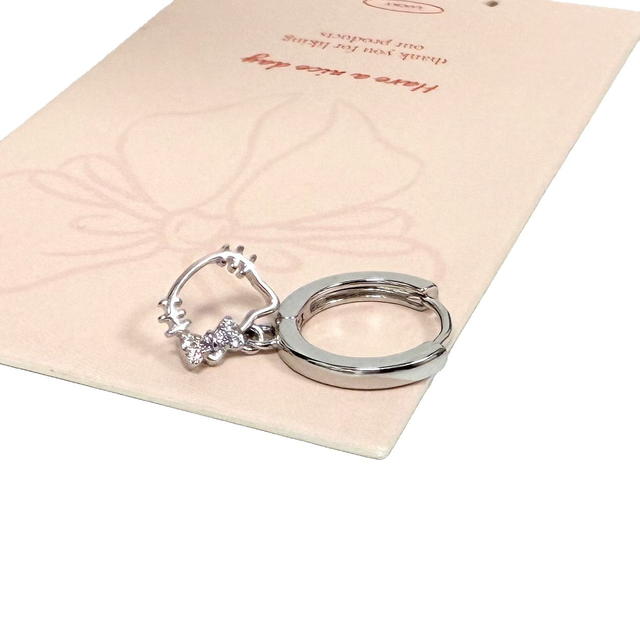 Cute Cat Ear Cartilage Rings & Studs For Women In Silver Copper Alloy Stud Earrings