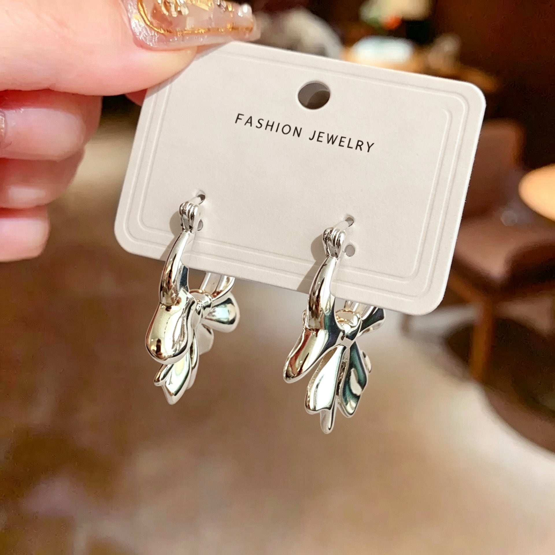 Gold Bow Tie Earrings For Women Featuring Electroplated Finish With Copper Alloy Copper Posts