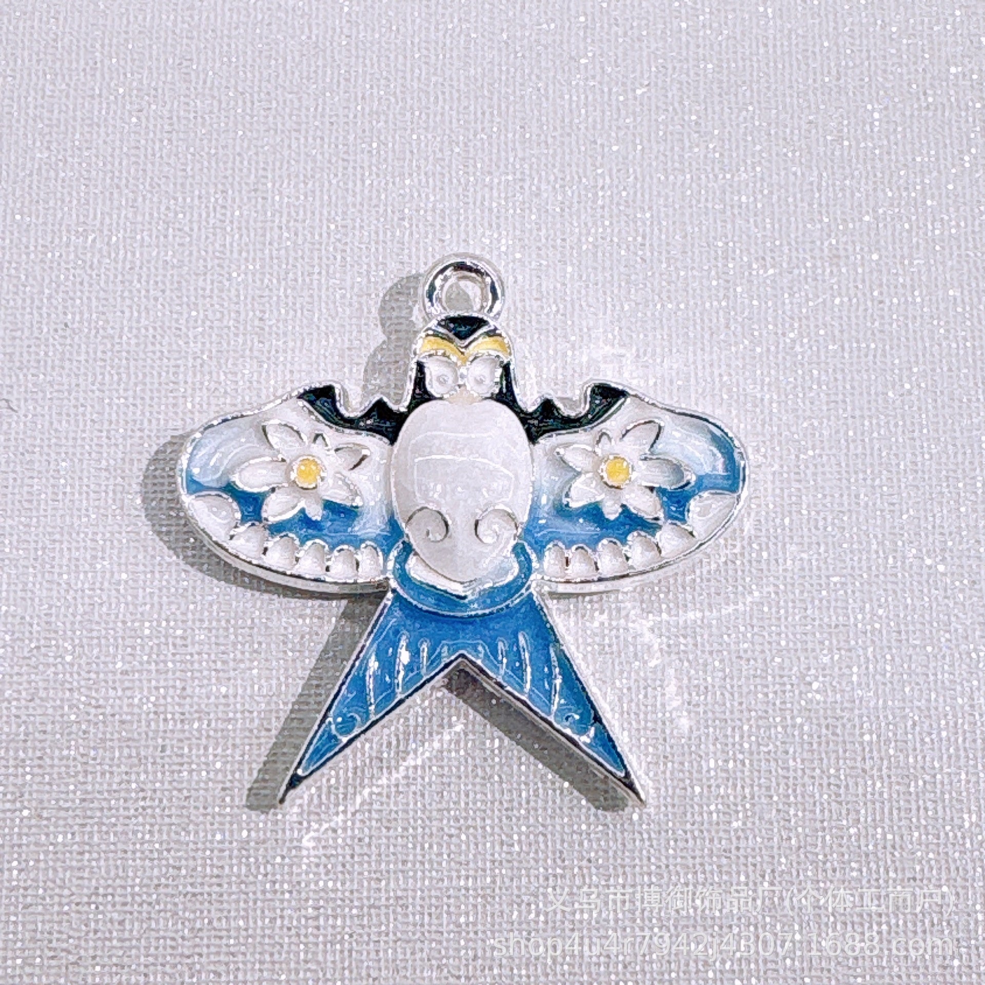 Bird Pendant Jewelry Accessory In Alloy Featuring Enamel Craftsmanship With Chinoiserie Style In Colour