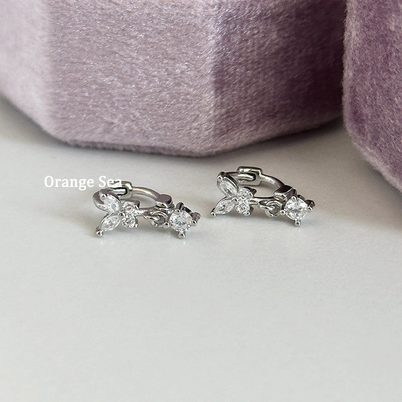 Luxurious Bow Tie Earrings For Women With Copper Posts And Zircon Inlay