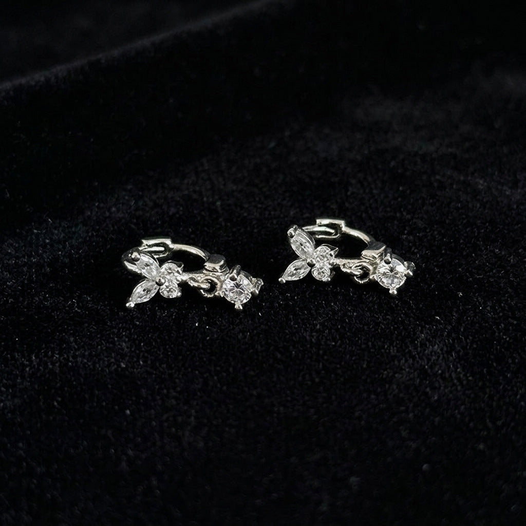 Luxurious Bow Tie Earrings For Women With Copper Posts And Zircon Inlay