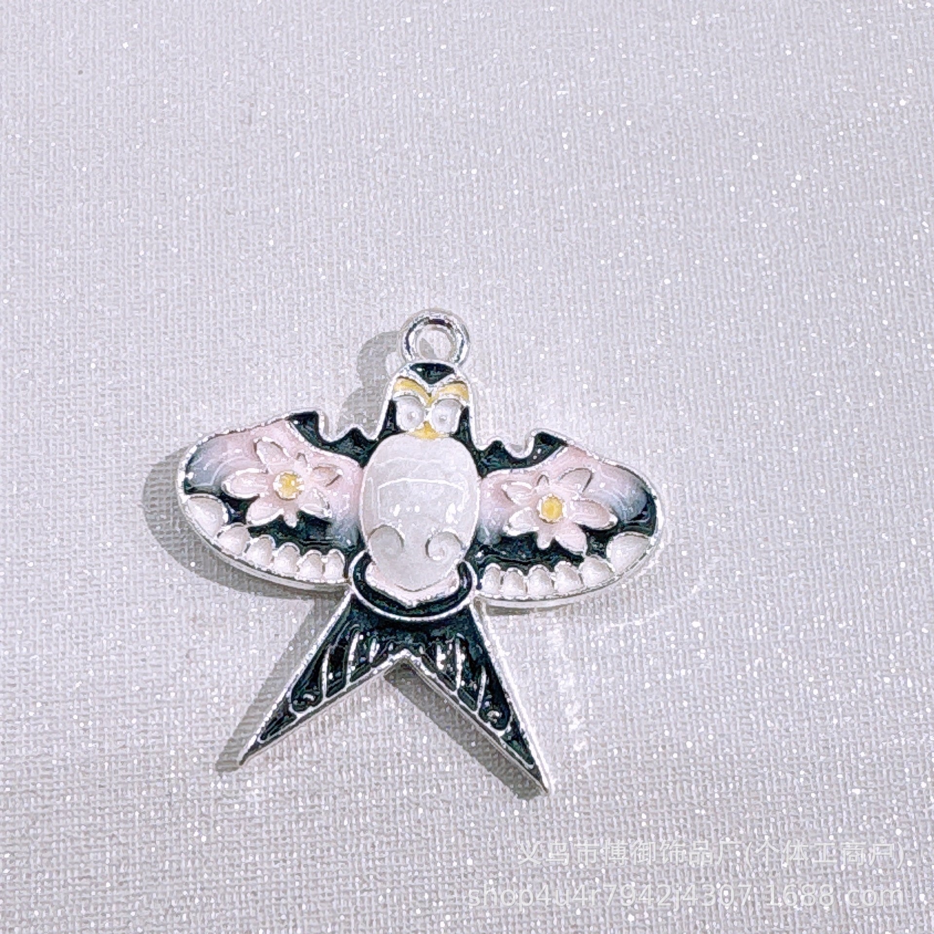 Bird Pendant Jewelry Accessory In Alloy Featuring Enamel Craftsmanship With Chinoiserie Style In Colour