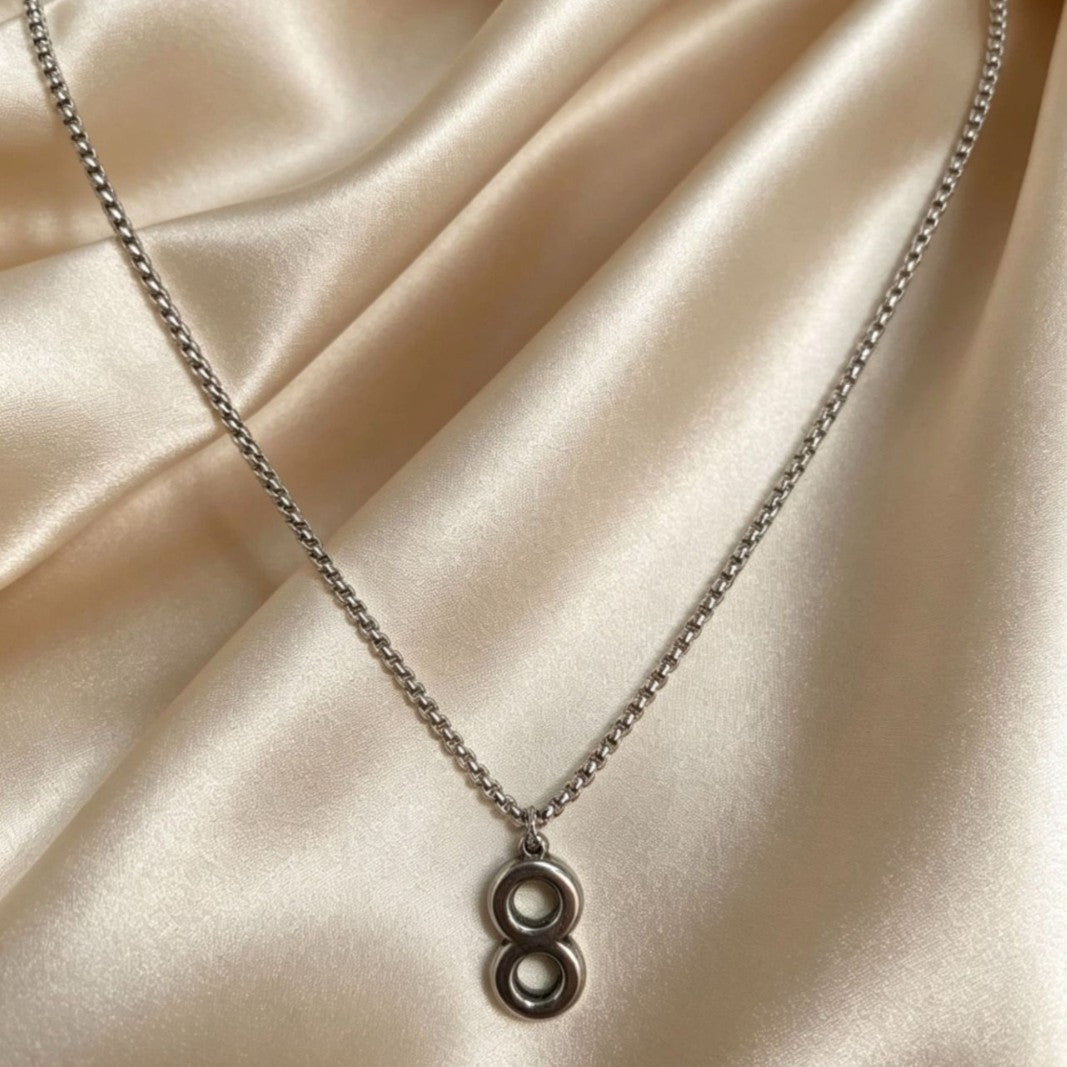 Handmade Infinity Pattern Chain In Steel Color, Crafted From Durable 304 Stainless Steel