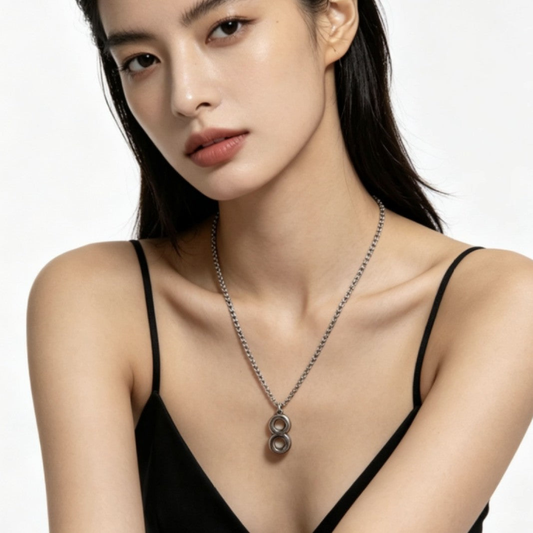 Handmade Infinity Pattern Chain In Steel Color, Crafted From Durable 304 Stainless Steel