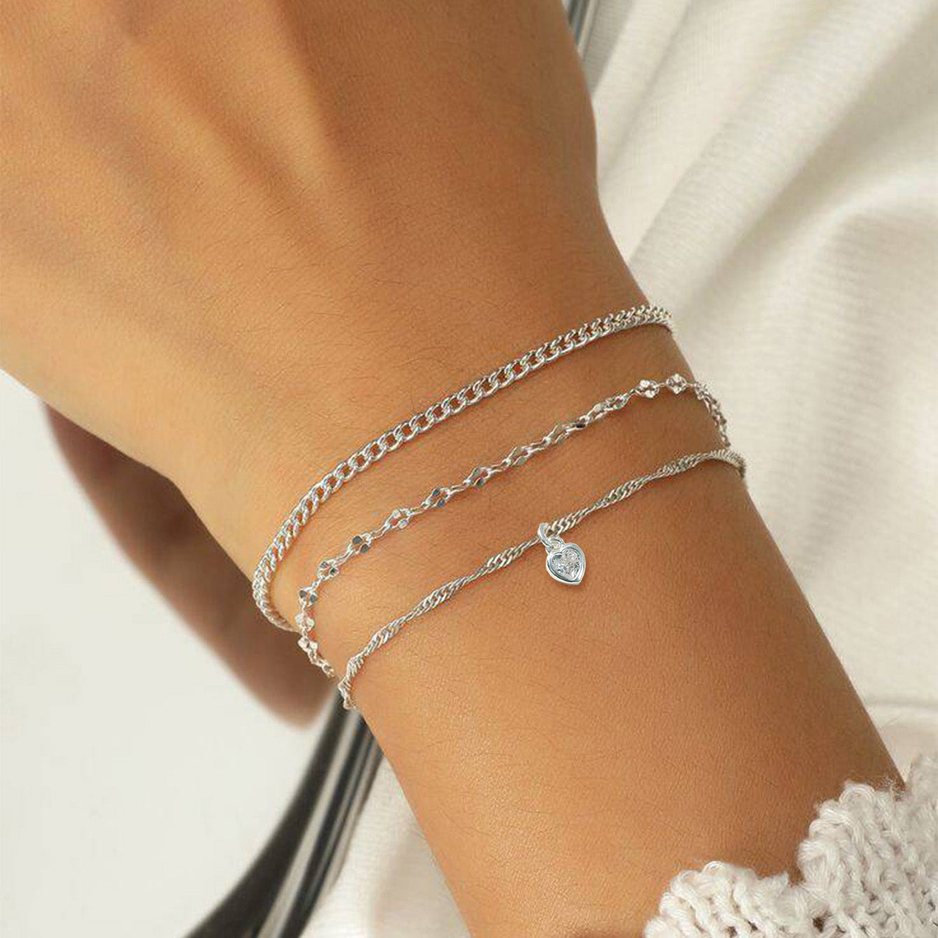 Hypoallergenic Copper Cross Bracelet For Women With White K Plated Finish And Cubic Zirconia Inlay On Cuban Link Chain