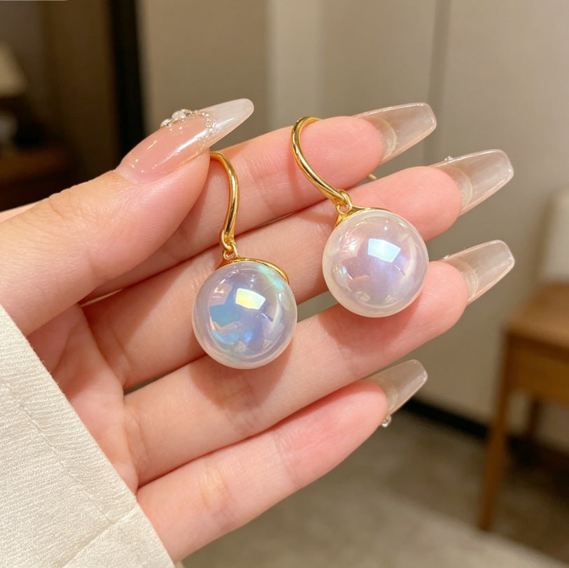 Heart Shape Tassel Earrings For Women With Copper Studs, Electroplated Alloy And Artificial Pearl Inlay