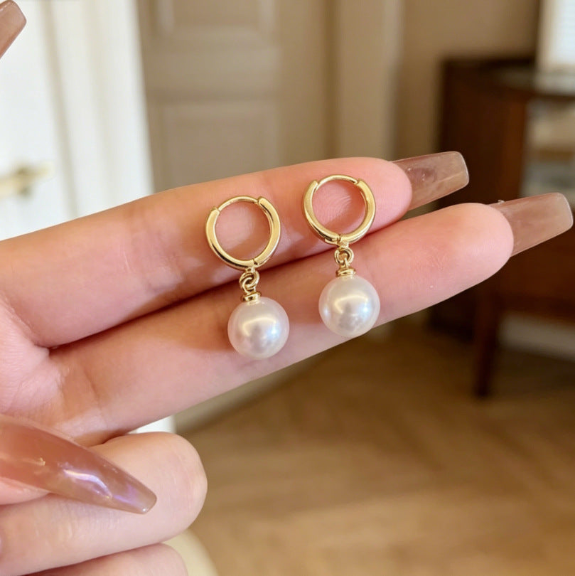 Heart Shape Tassel Earrings For Women With Copper Studs, Electroplated Alloy And Artificial Pearl Inlay