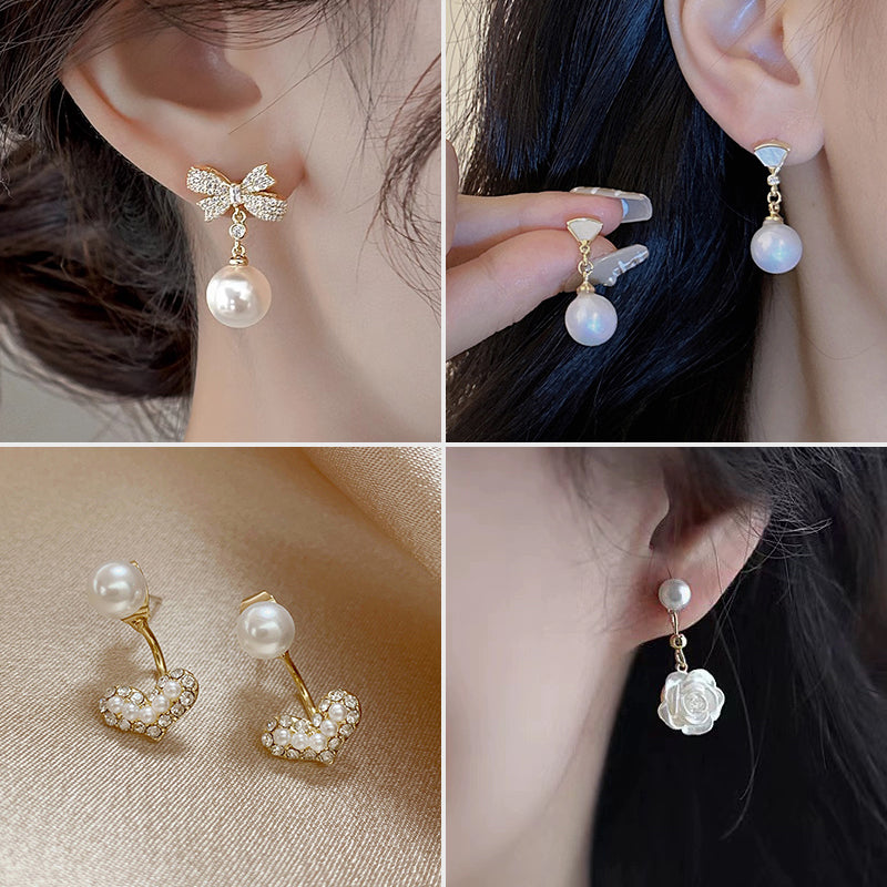 Luxurious Bow Tie Drop Earrings For Women With Zircon Inlay, Featuring 925 Sterling Silver Studs