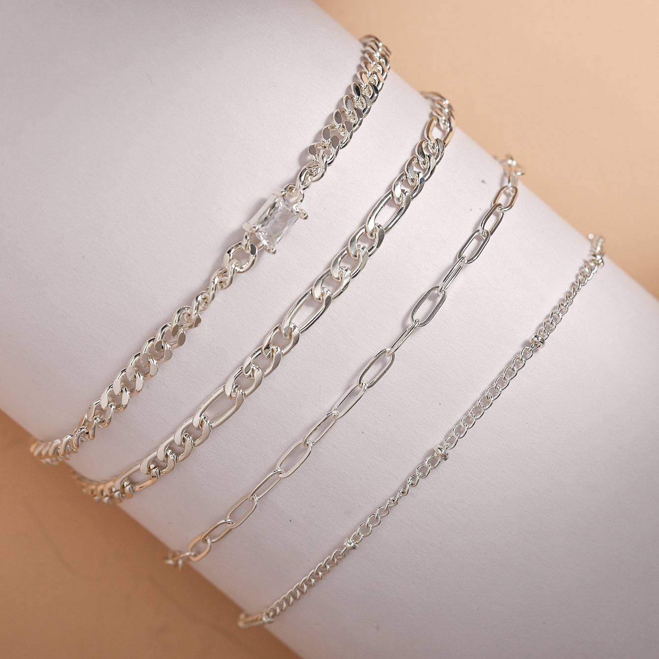 Hypoallergenic Copper Cross Bracelet For Women With White K Plated Finish And Cubic Zirconia Inlay On Cuban Link Chain