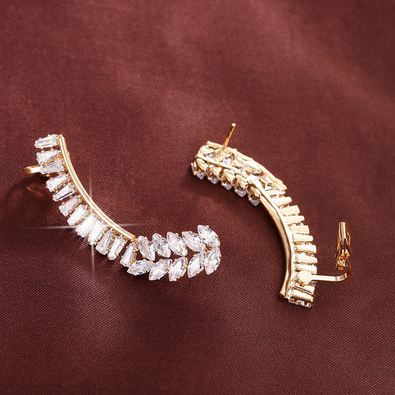 Butterfly Earrings For Women In Silver Featuring Copper Ear Pins And Zircon Inlay