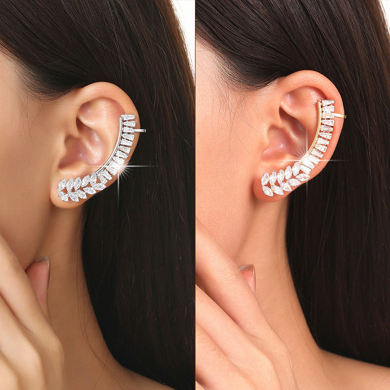 Butterfly Earrings For Women In Silver Featuring Copper Ear Pins And Zircon Inlay