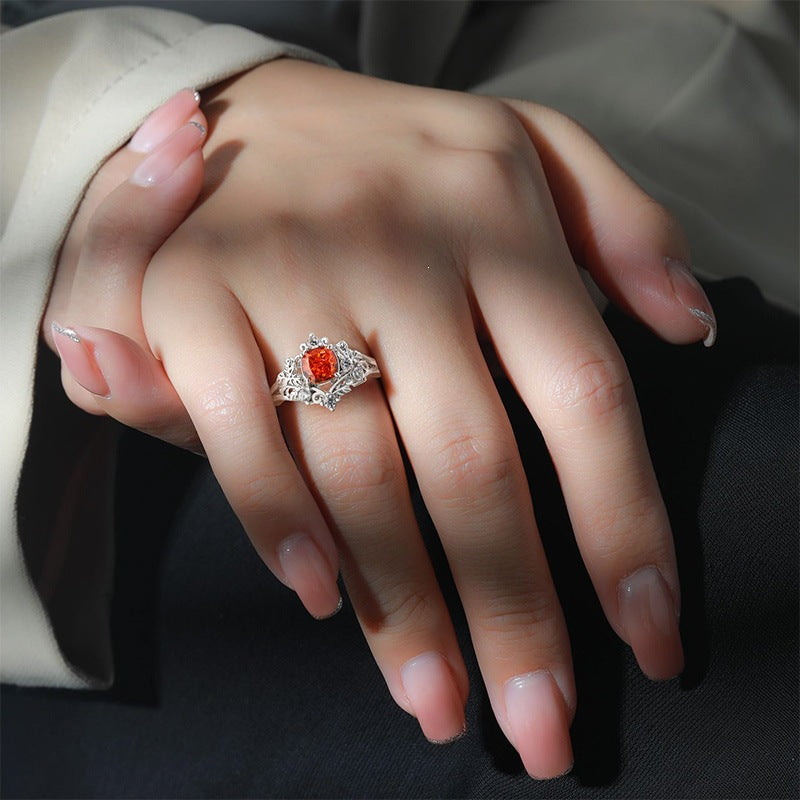 Faceted Grain Open Rings For Women In Copper With Real Gold Plated Finish, Available In Multicolor