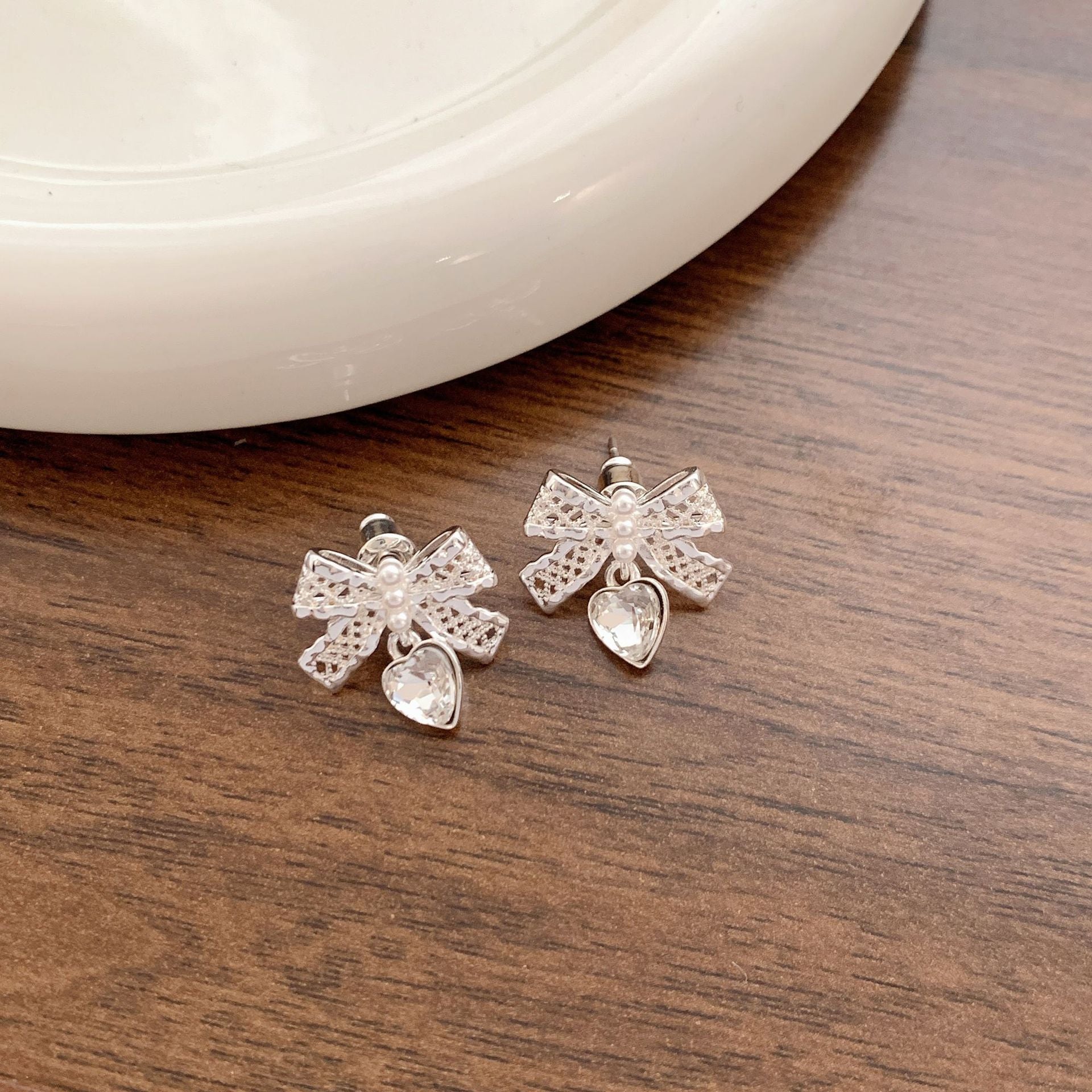 Heart Shape Stud Earrings For Women In Sweet Style With 925 Sterling Silver Posts And Real Gold Plated Copper