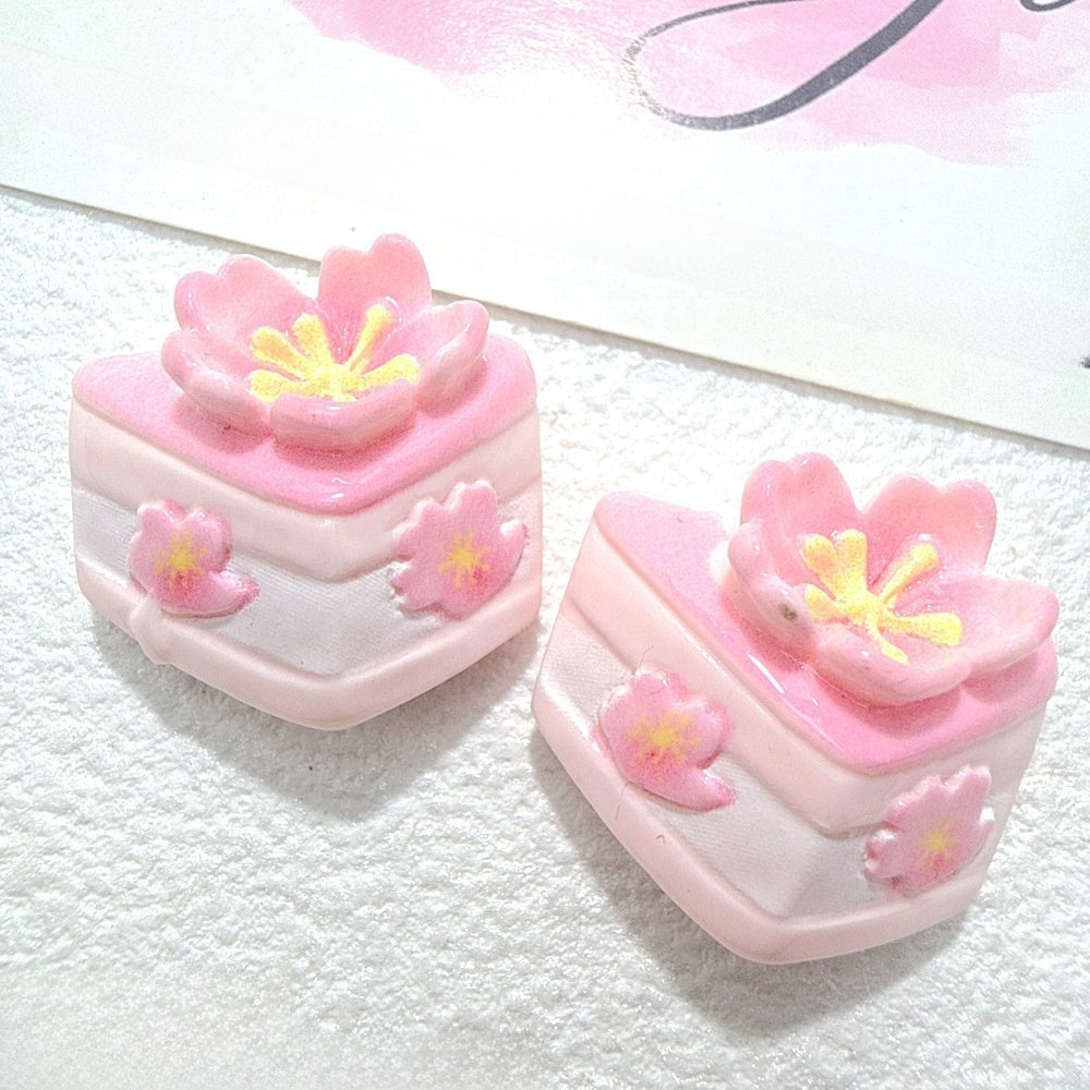 Cute Cake Resin Pendant With Enamel Craft In Natural Pink, Jewelry Accessories