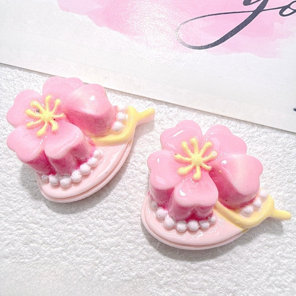 Cute Cake Resin Pendant With Enamel Craft In Natural Pink, Jewelry Accessories