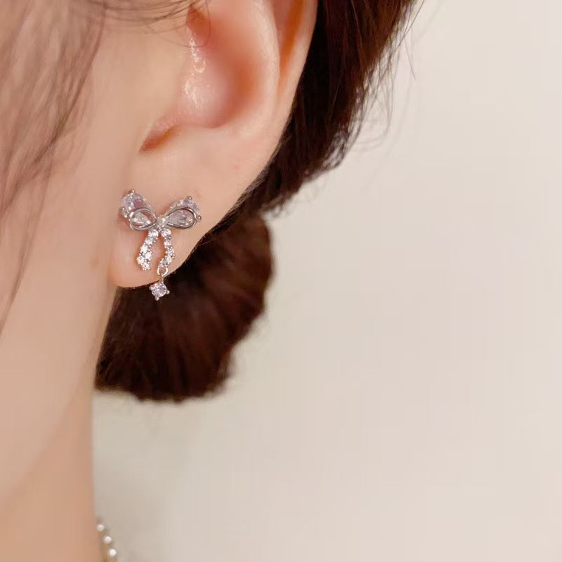 Bow Tie Earrings For Women In 14K Real Gold Plated Brass With Copper Ear Pins, Elegant Gold Jewelry
