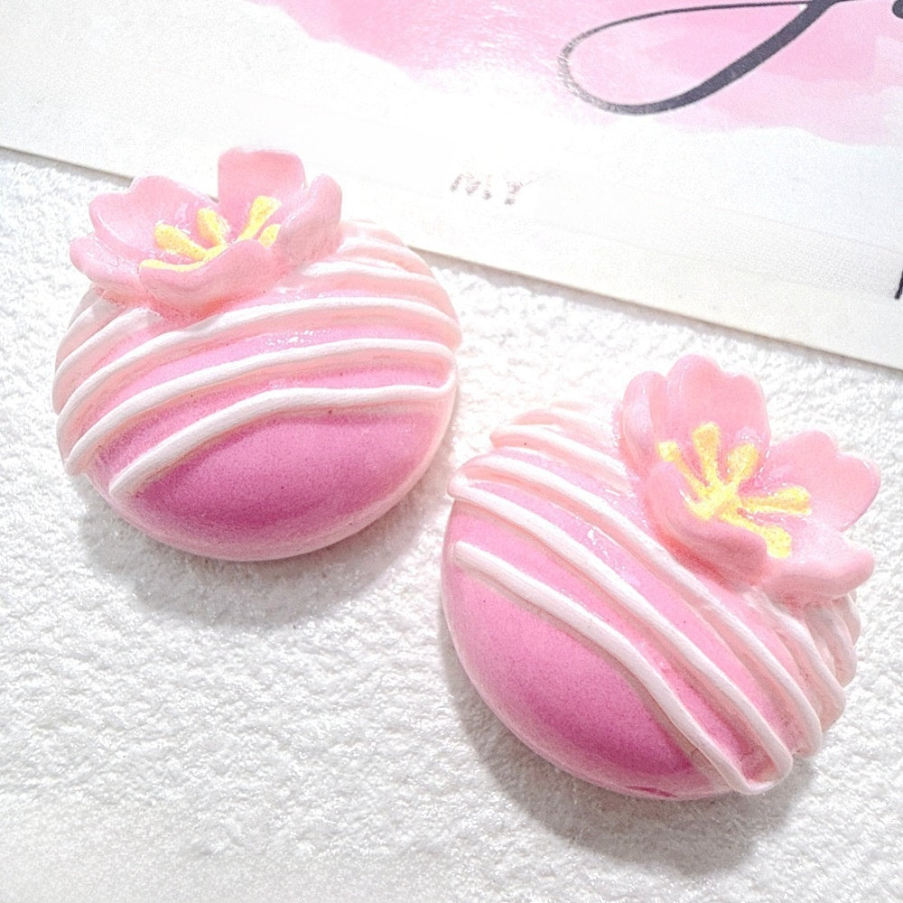 Cute Cake Resin Pendant With Enamel Craft In Natural Pink, Jewelry Accessories