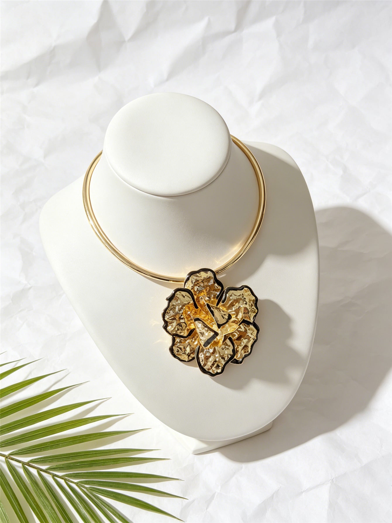 Bohemian Women’s Jewelry Set Featuring Asymmetrical Flowers Design, Golden Plated Iron With 0.03µm Thickness