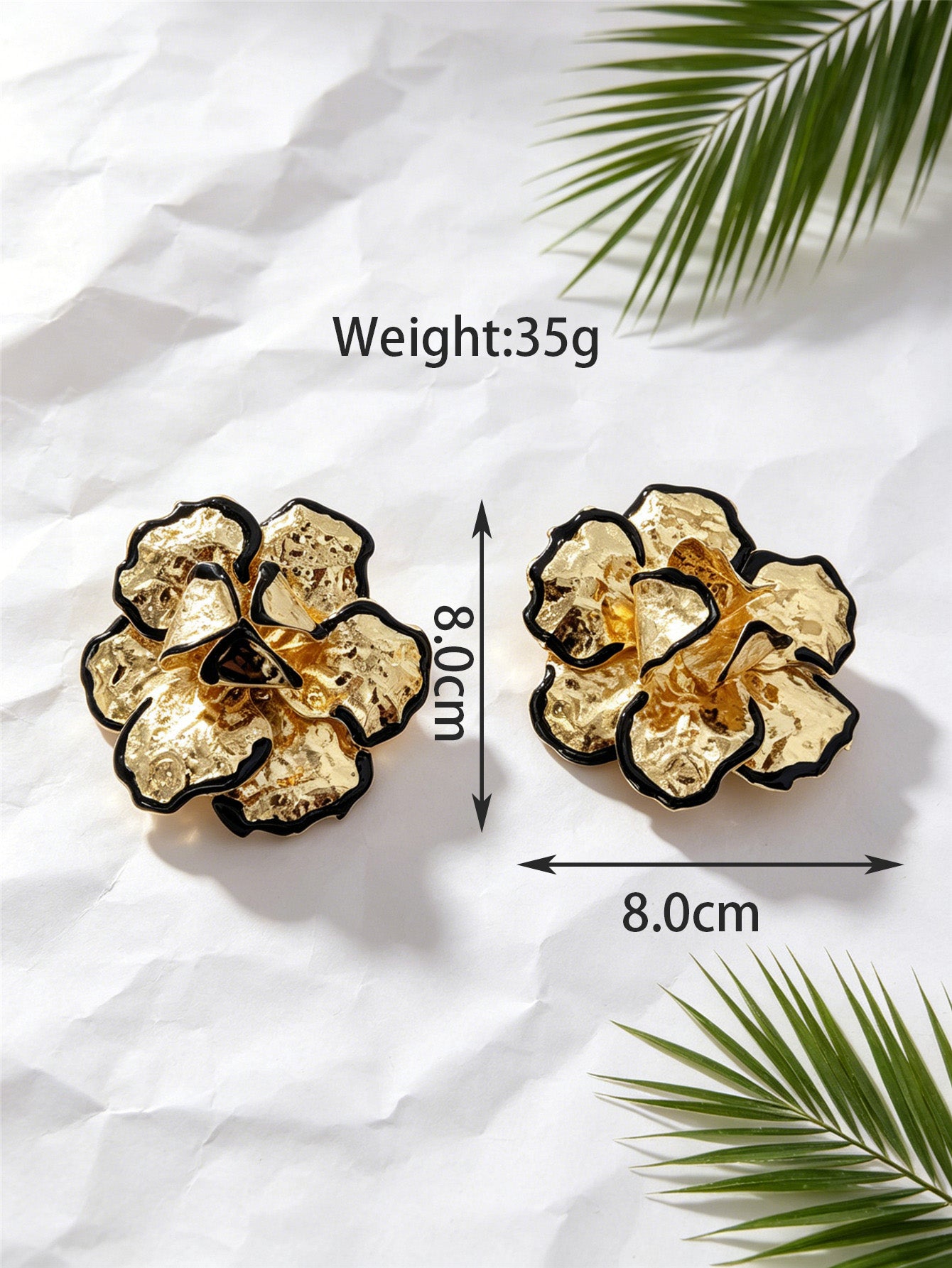Bohemian Women’s Jewelry Set Featuring Asymmetrical Flowers Design, Golden Plated Iron With 0.03µm Thickness