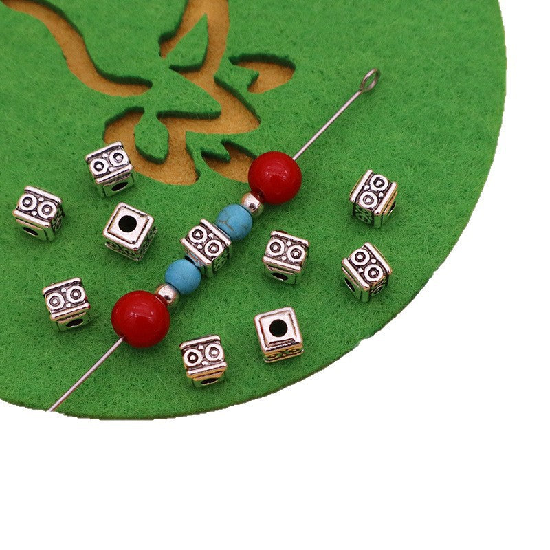 Antique Silver Plated Alloy Circle Beads For Jewelry Making, Diameter 5mm With 2-2.9mm Hole, Electroplated Finish
