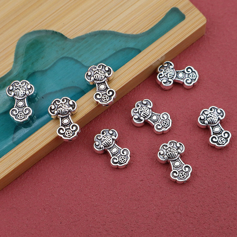 Electroplated Zinc Beads For Jewelry Making With 1~1.9mm Hole Size In Retro Style