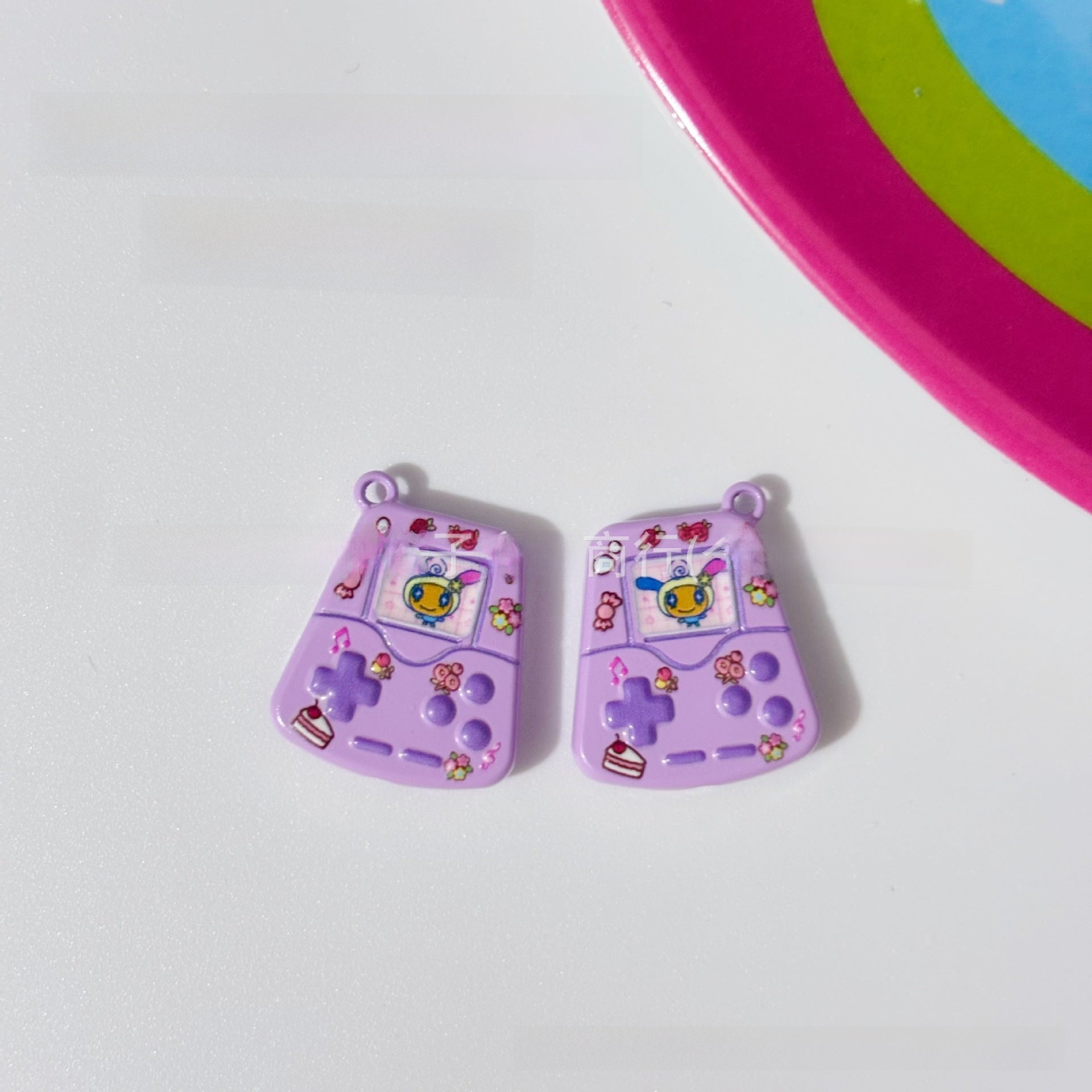 Game Console Pendant Made Of Zinc With Stoving Varnish, Featuring Sweet Style In Natural Pink Jewelry Accessories
