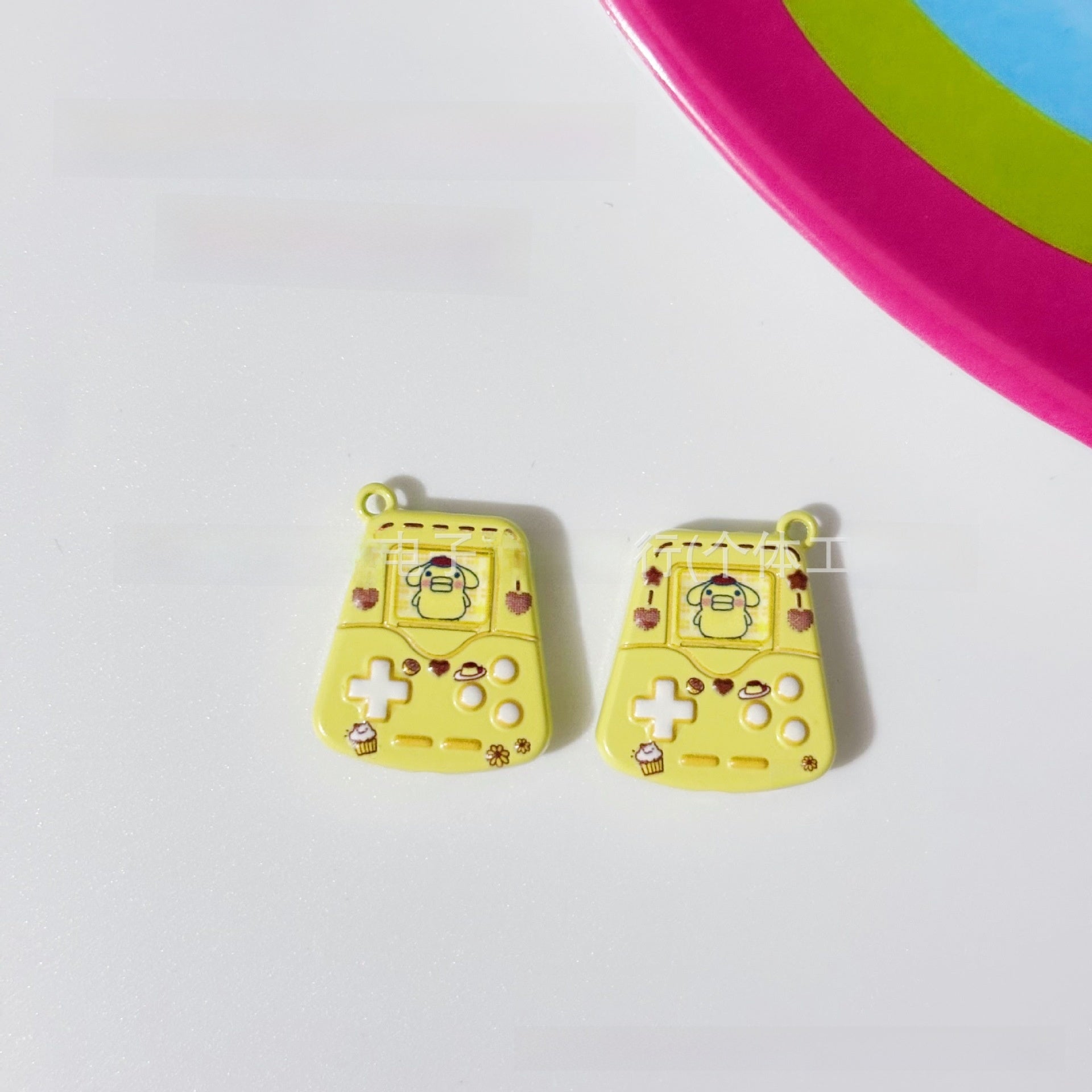 Game Console Pendant Made Of Zinc With Stoving Varnish, Featuring Sweet Style In Natural Pink Jewelry Accessories