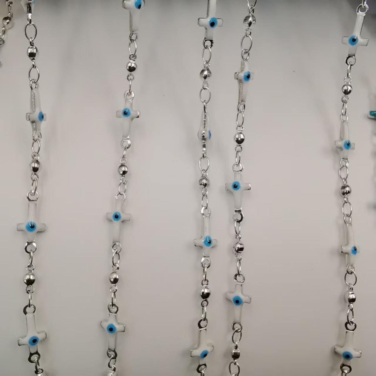 Gold Enamel Cross Copper Chain Featuring Handmade Chain Style For Jewelry Accessories