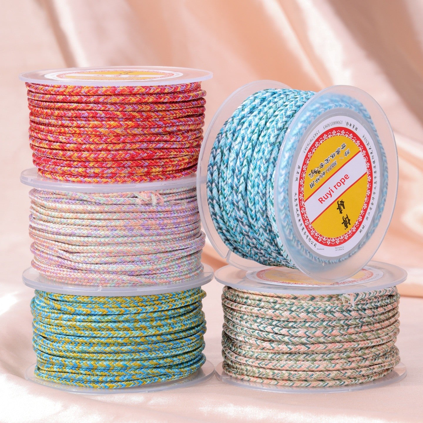 Red Nylon Braid Rope Featuring Wear-Resistant Synthesis Material, Handmade Style Accessory