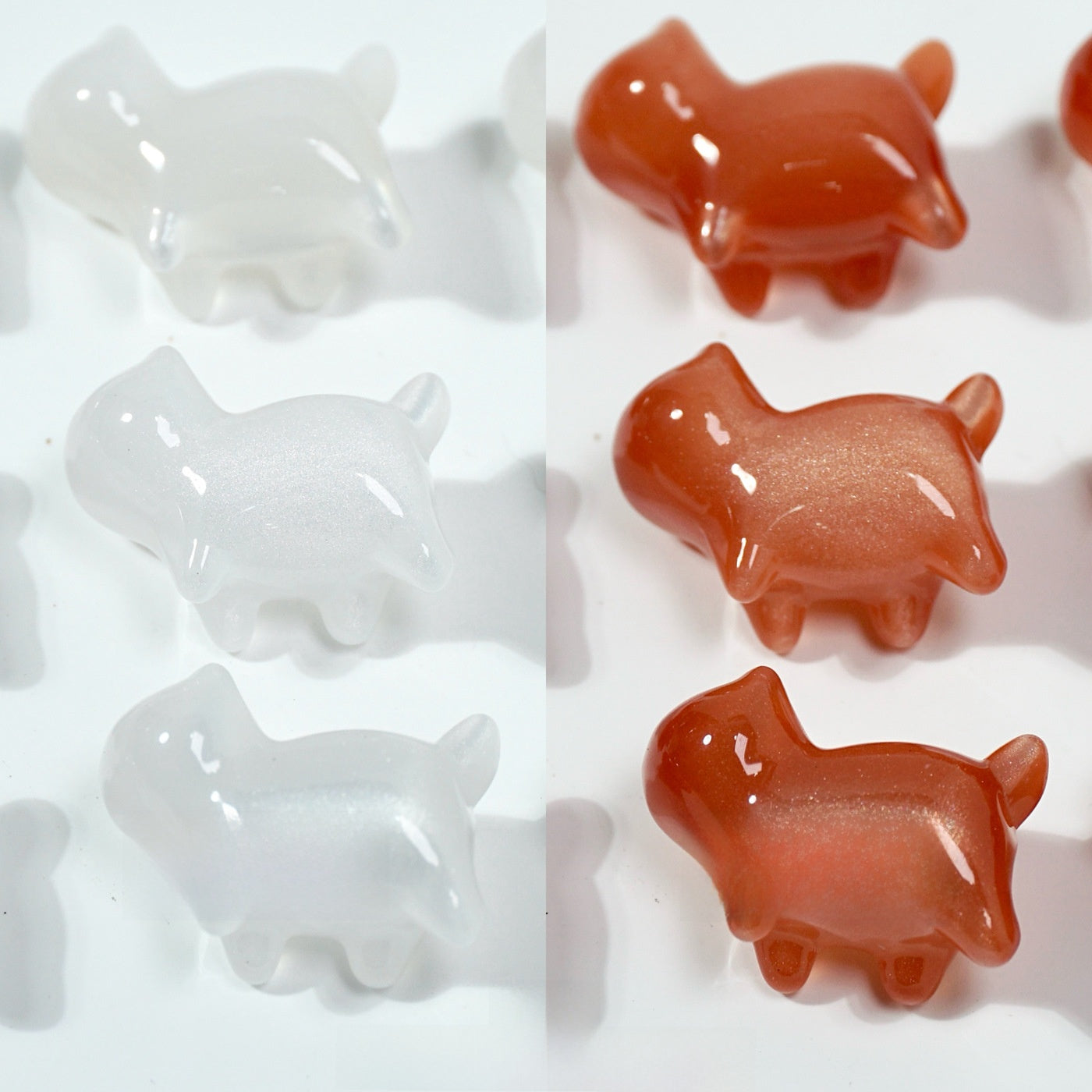 Cute Multicolor Cat Resin Beads For Jewelry Making Featuring Carving Craftsmanship