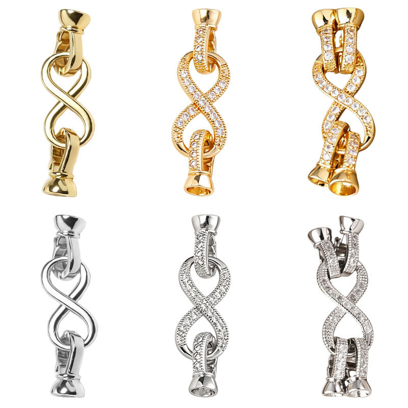 Number Copper Jewelry Buckle With 18K Real Gold Plated Electroplated Finish In Gold, Original Design Jewelry Accessories