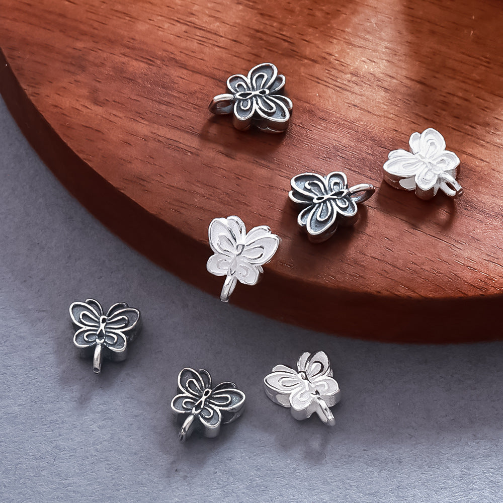 Butterfly Pendant In 925 Sterling Silver With Polished Finish, Retro Style Silver Jewelry Accessory