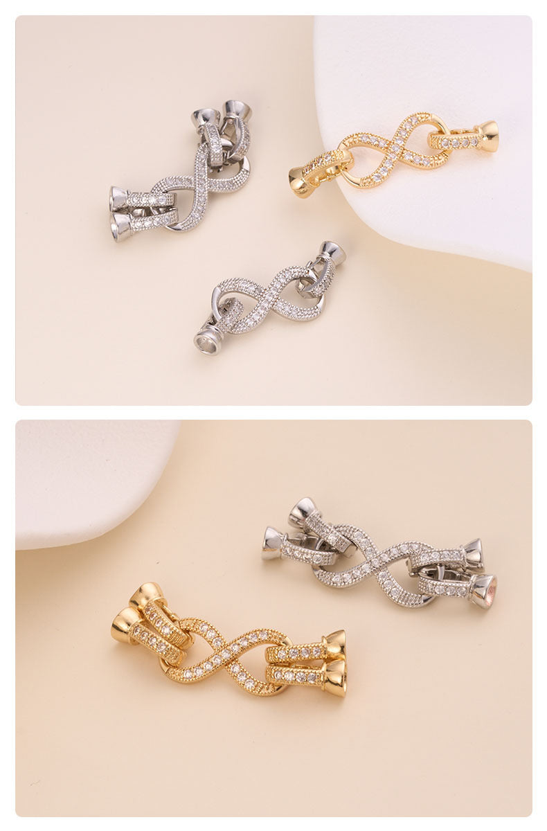 Number Copper Jewelry Buckle With 18K Real Gold Plated Electroplated Finish In Gold, Original Design Jewelry Accessories