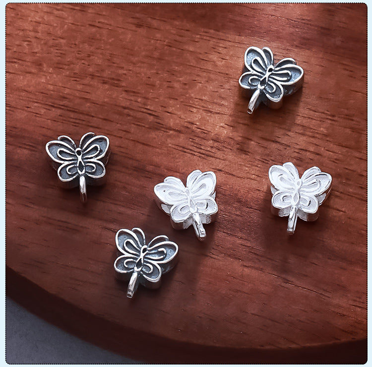 Butterfly Pendant In 925 Sterling Silver With Polished Finish, Retro Style Silver Jewelry Accessory