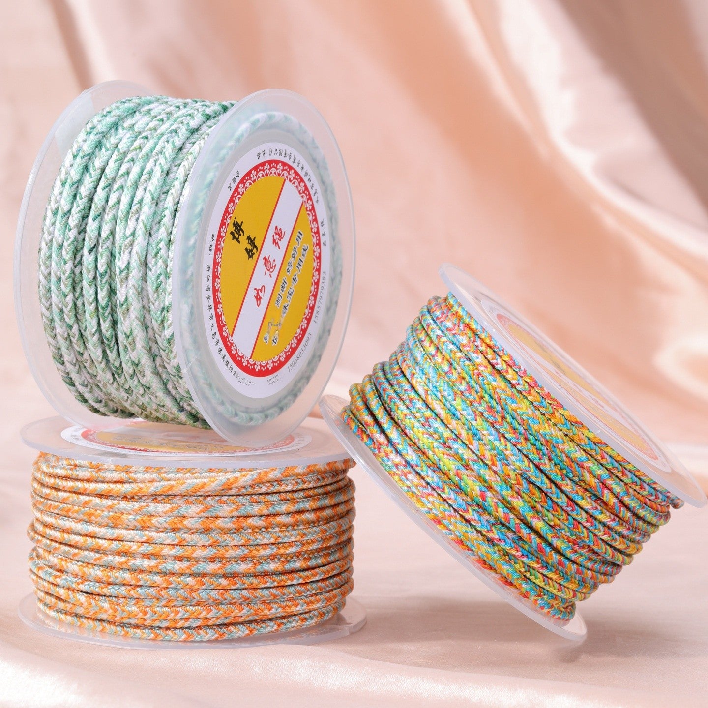 Red Nylon Braid Rope Featuring Wear-Resistant Synthesis Material, Handmade Style Accessory