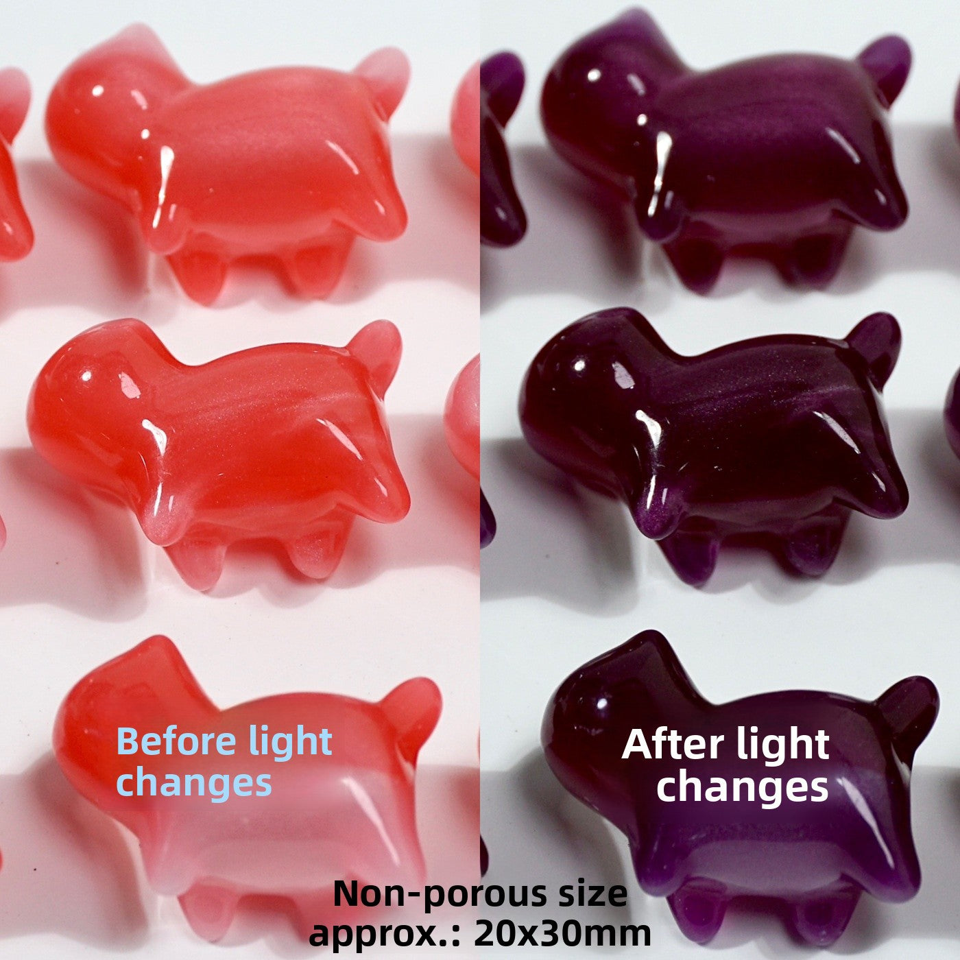 Cute Multicolor Cat Resin Beads For Jewelry Making Featuring Carving Craftsmanship