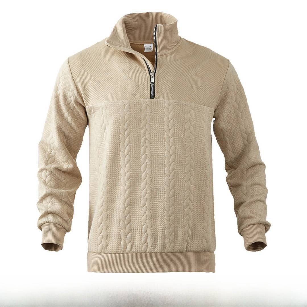 Men's Solid Color White Casual Hoodie With Long Sleeve In Polyester Fabric