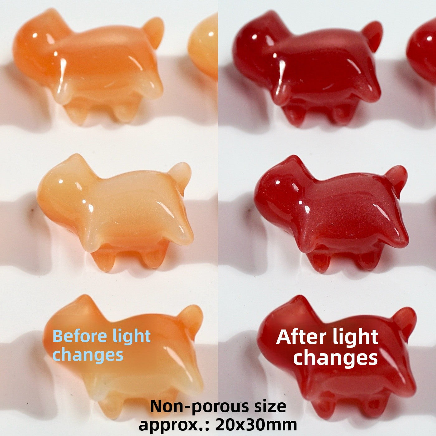 Cute Multicolor Cat Resin Beads For Jewelry Making Featuring Carving Craftsmanship