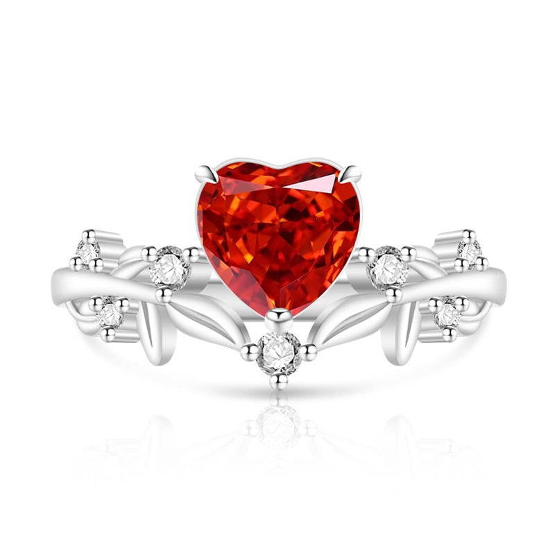 Heart Shape Faceted Open Rings For Women In Copper With Real Gold Plated Finish, Perfect For Spring