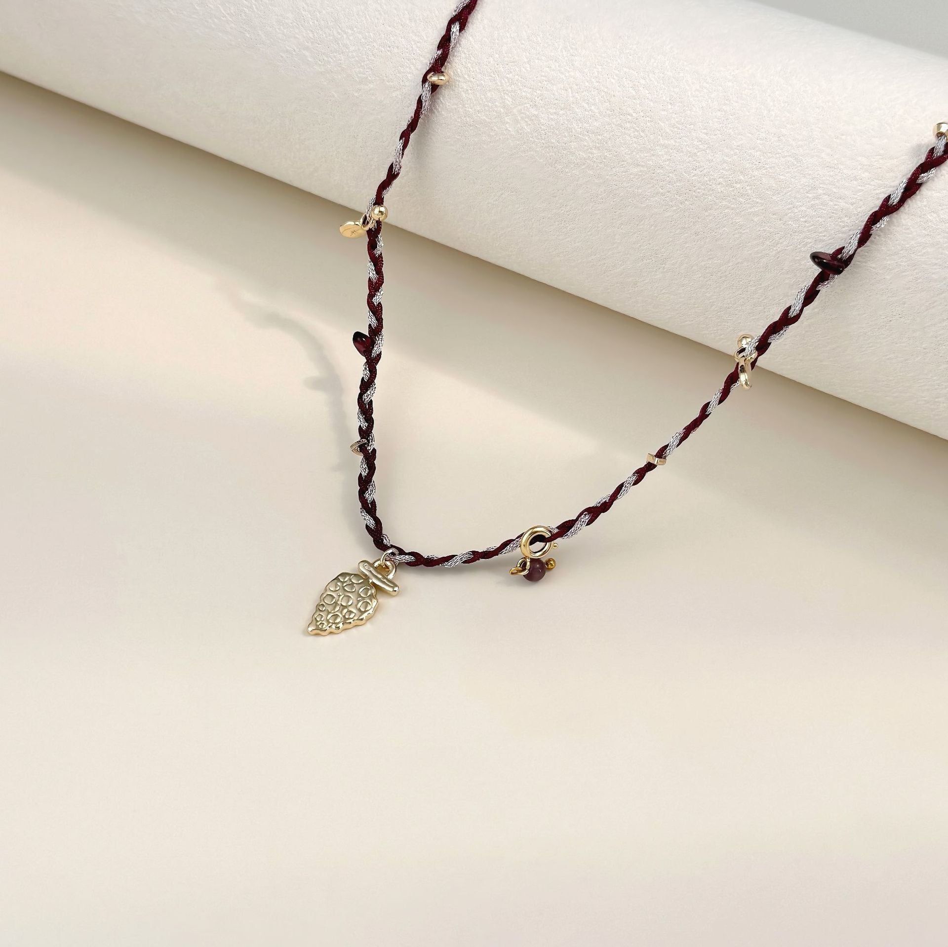 Ethnic Style Grape Braid Necklace For Women With Copper Alloy Pendant And Woven Chain