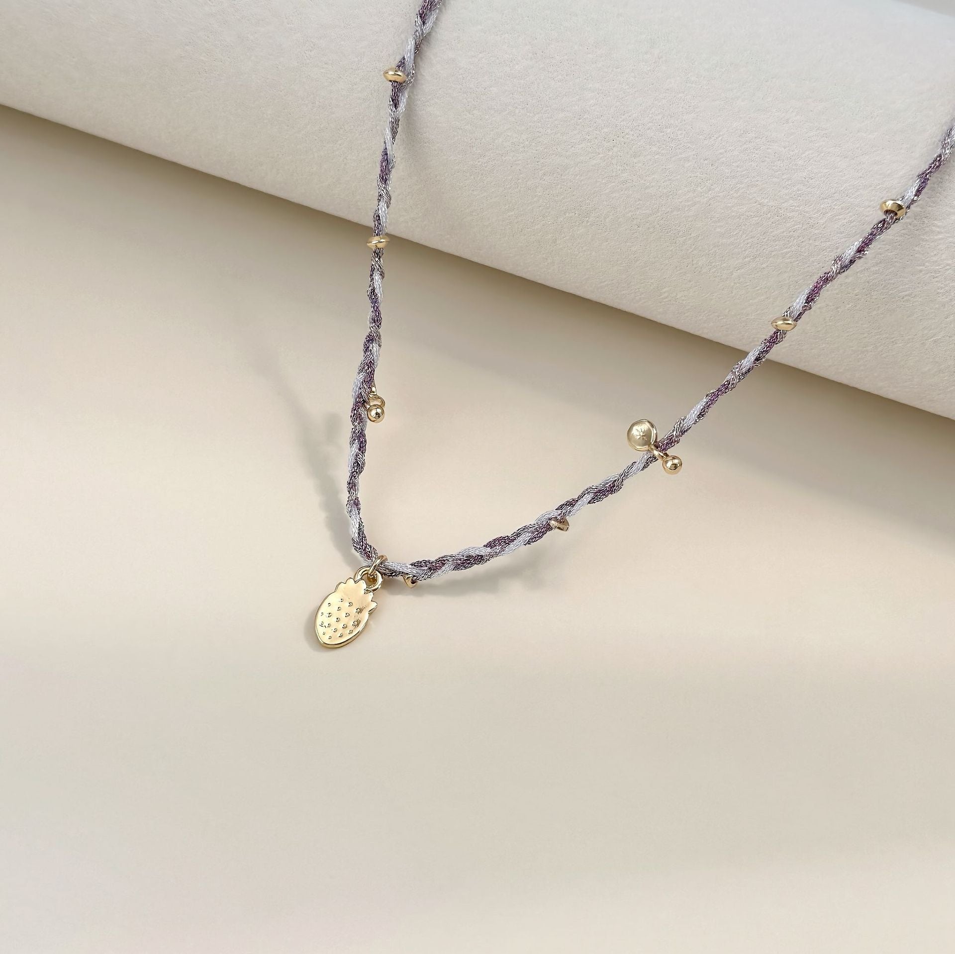 Ethnic Style Grape Braid Necklace For Women With Copper Alloy Pendant And Woven Chain