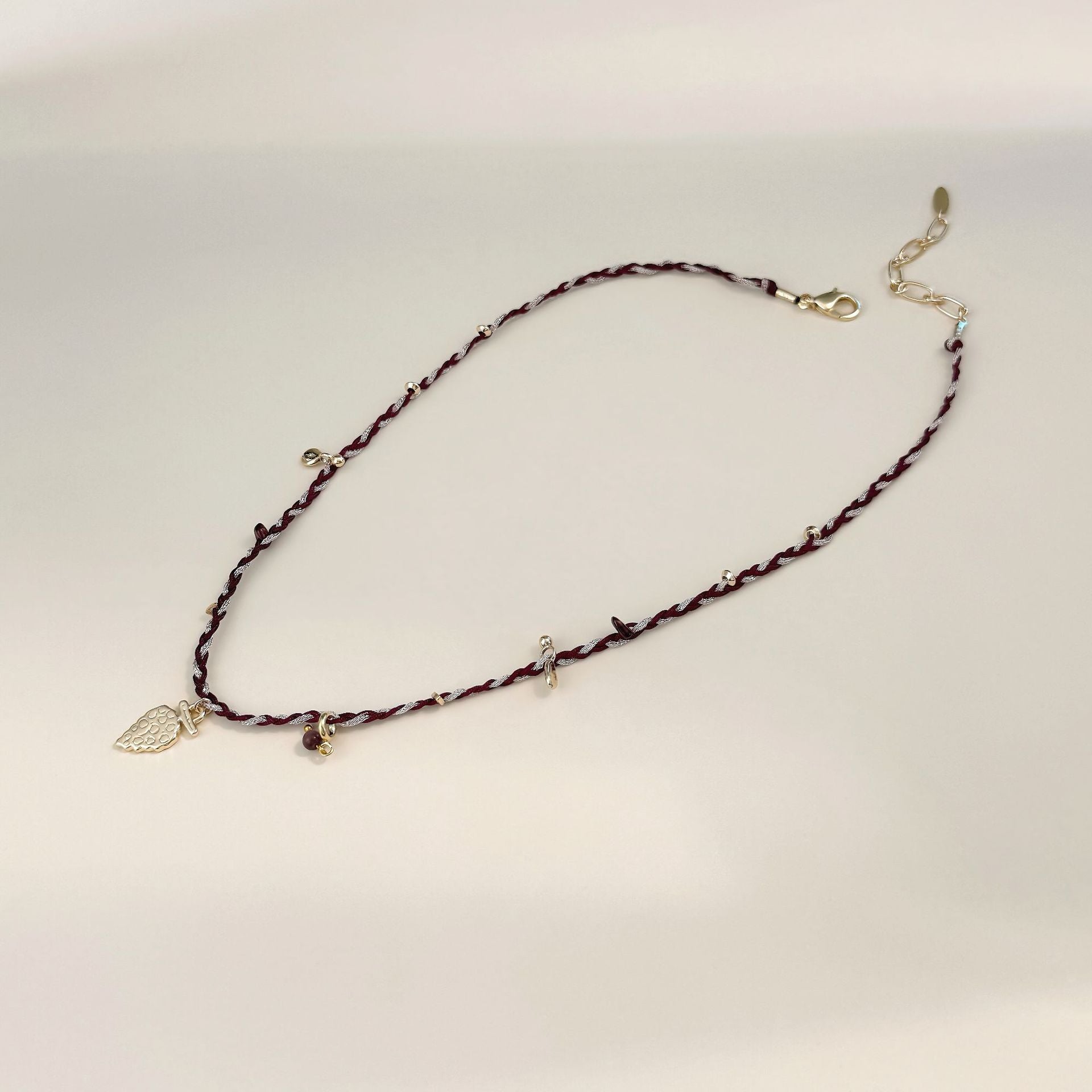 Ethnic Style Grape Braid Necklace For Women With Copper Alloy Pendant And Woven Chain