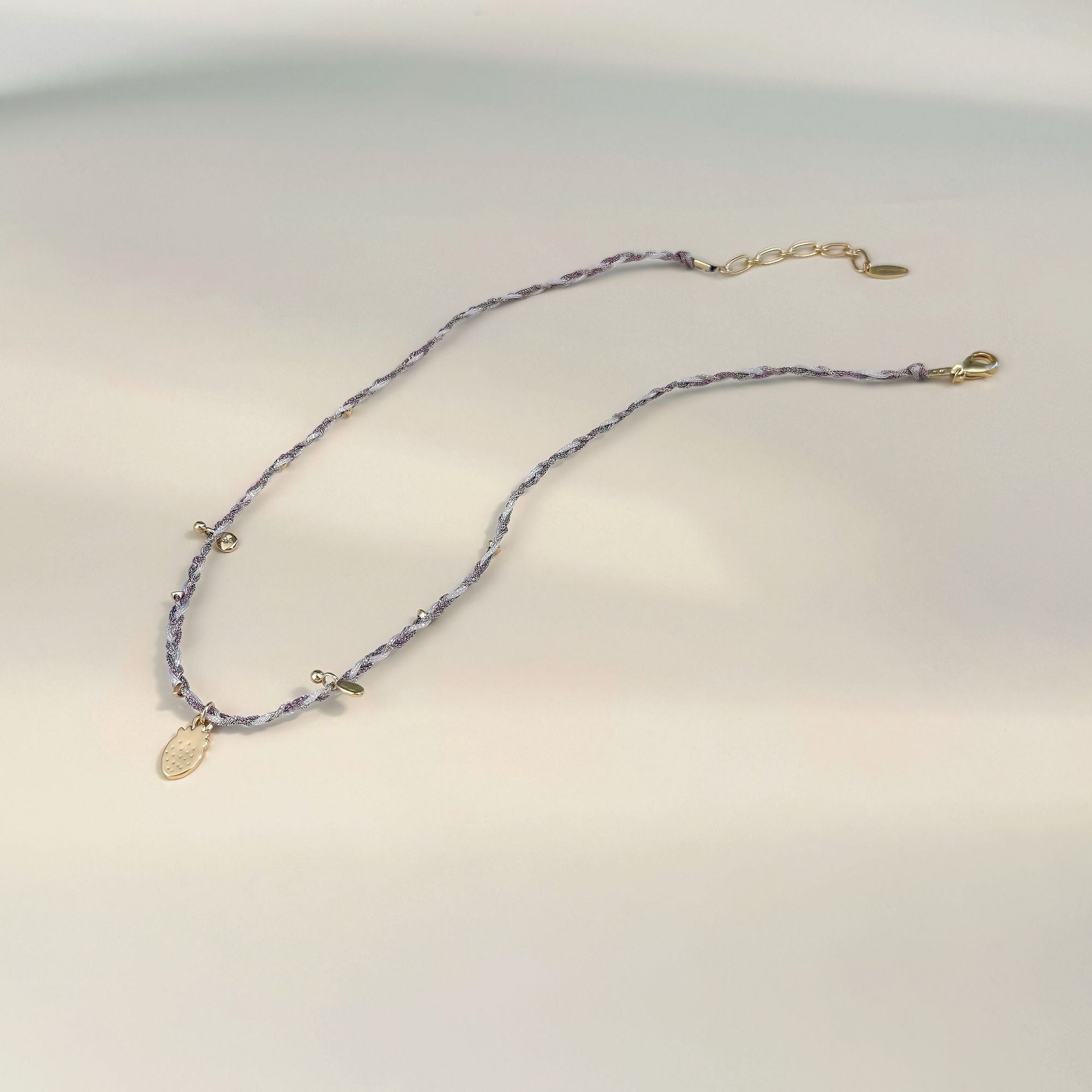 Ethnic Style Grape Braid Necklace For Women With Copper Alloy Pendant And Woven Chain